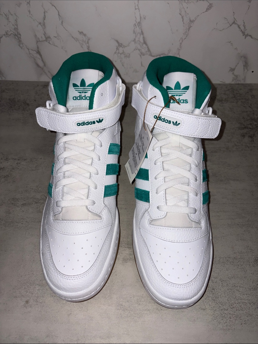 NWT MEN’S Adidas Forum Mid White Teal - Picture 3 of 8
